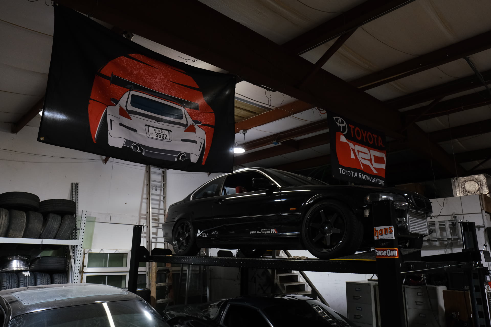 Turbo BMW on the four-post lift