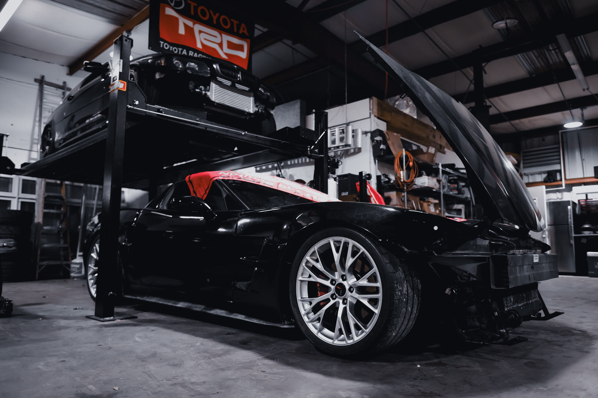 Corvette under the lift