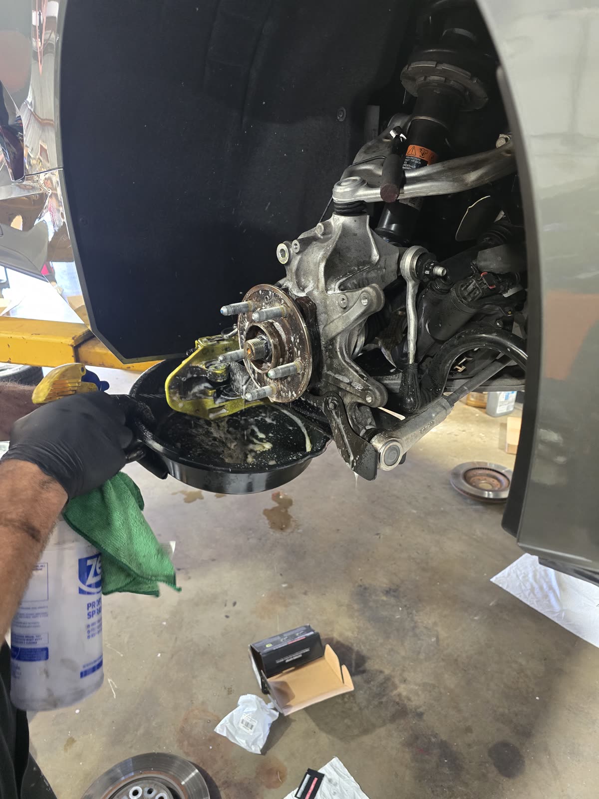 Hub assembly during a brake job