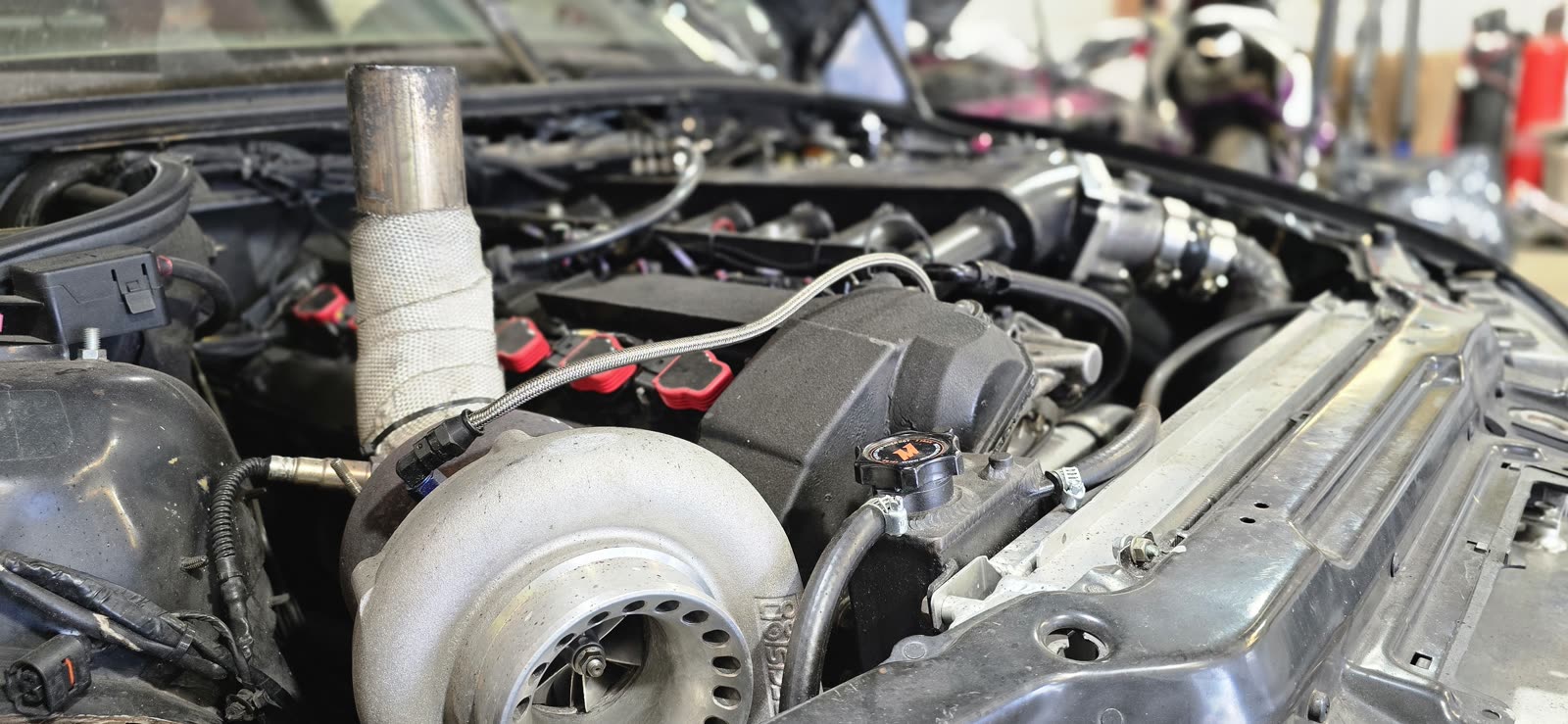 Single-turbo conversion close-up