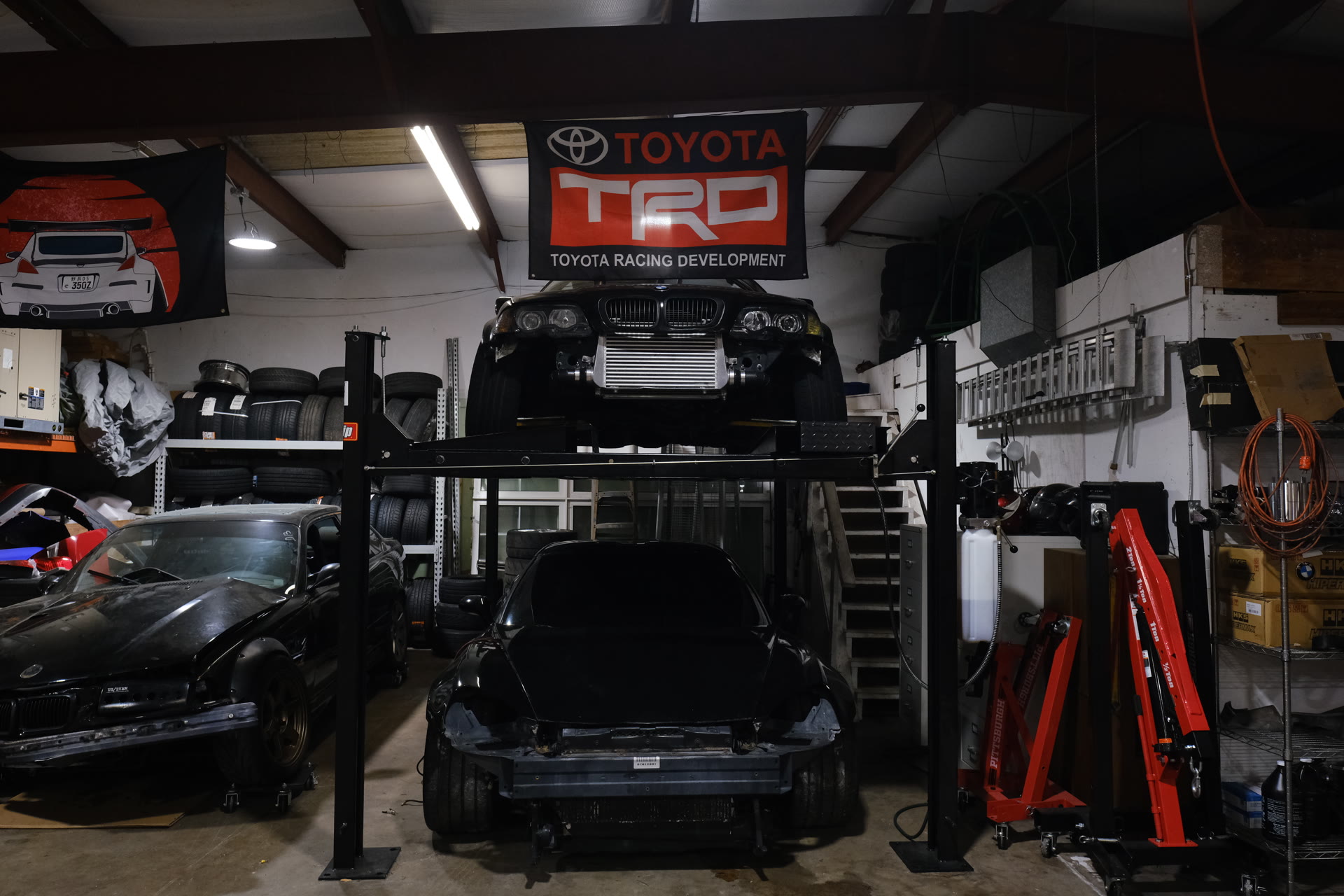Stacked builds on the four-post lift